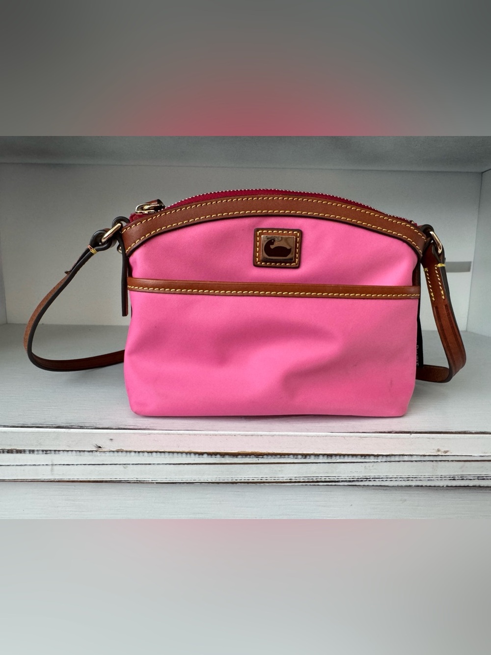 Dooney & Bourke Wayfarer Domed Shoulder‎ Purse Nylon Vibrant Pink